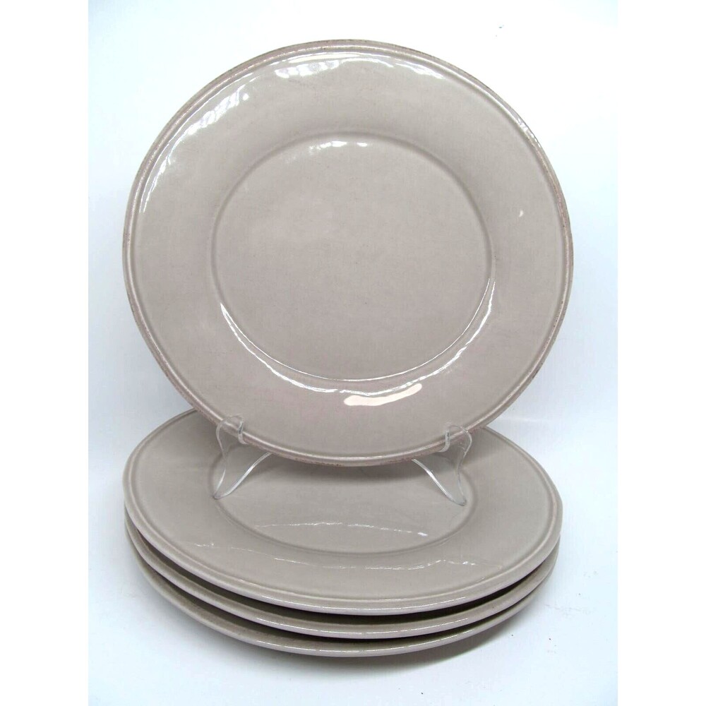 Pottery Barn Addison Oval Taupe Salad Luncheon Plates 9 3/4" X 9 1/4" Portugal